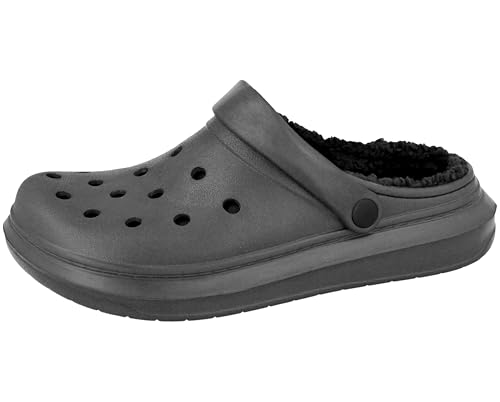 Yinka Shoes Unisex-Clogs mit Fleece-Futter und zwei Riemen, Schwarzes Fleece für Herren, 40 2/3 EU Yinka Shoes Unisex-Clogs mit Fleece-Futter und zwei Riemen, Schwarzes Fleece für Herren, 40 2/3 EU von Yinka Shoes