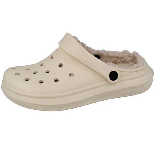 Yinka Shoes Unisex-Clogs mit Fleece-Futter und zwei Riemen, Stone Fleece, 40 EU von Yinka Shoes