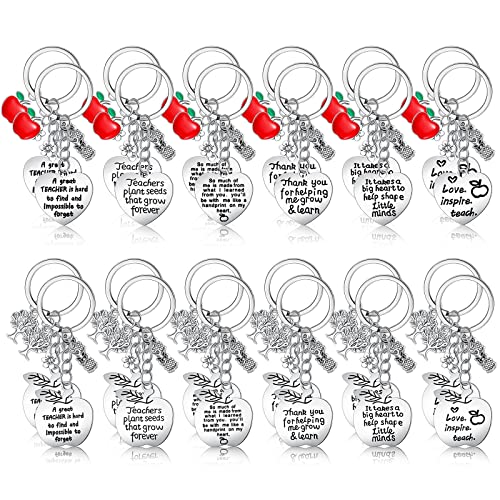 Yinkin 24 Stück Schlüsselanhänger für Lehrer, Dankeschön-Schlüsselanhänger für Lehrer, Geburtstag von Schülern von Yinkin