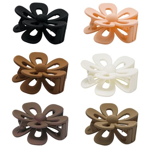 Yinluluna 6 Stück Blumenkrallen-Clips, niedliche Klauenklammern für dickes Haar, rutschfeste, starke Klauenklammer für Frauen und Mädchen von Yinluluna