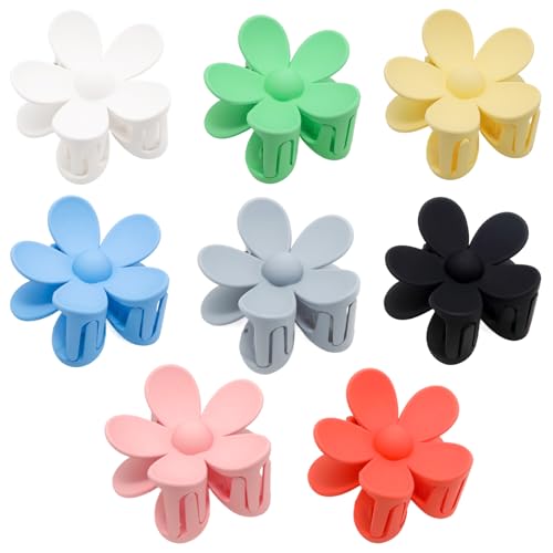 Yinluluna 8 x Blumen-Haarspangen, 8 Farben, große Haarklammern, starker Halt, Gänseblümchen-Clip, Haarschmuck für Damen und Mädchen (klassisch) von Yinluluna