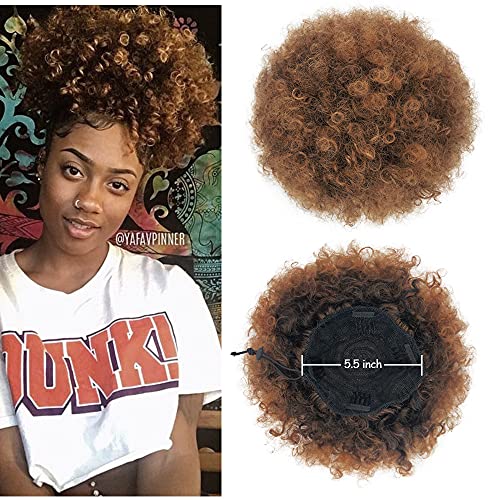 Ombre braune Afro-Puff Pferdeschwanz-Haarverlängerung, Kunsthaar-Extensions, große Größe, für Frauen (1B/30#) von Yinmei Baibian