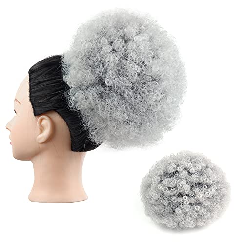 Yinmei Baibian Afro-Pferdeschwanz-Haarverlängerung mit Kordelzug, Ombré-Stil, grau, gelockt, groß, mit hohem Pferdeschwanz, Afroamerikanische Haarverlängerung, Clip-in-Haarverlängerung für Frauen Yinmei Baibian Afro-Pferdeschwanz-Haarverlängerung mit Kordelzug, Ombré-Stil, grau, gelockt, groß, mit hohem Pferdeschwanz, Afroamerikanische Haarverlängerung, Clip-in-Haarverlängerung für Frauen von Yinmei Baibian