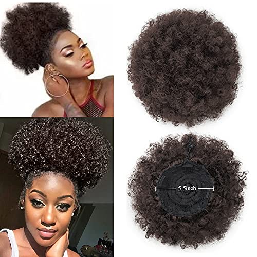 Yinmei Baibian Afro-Pferdeschwanz-Verlängerung mit Kordelzug, große Größe, gelockt, für schwarze Frauen (2#) von Yinmei Baibian