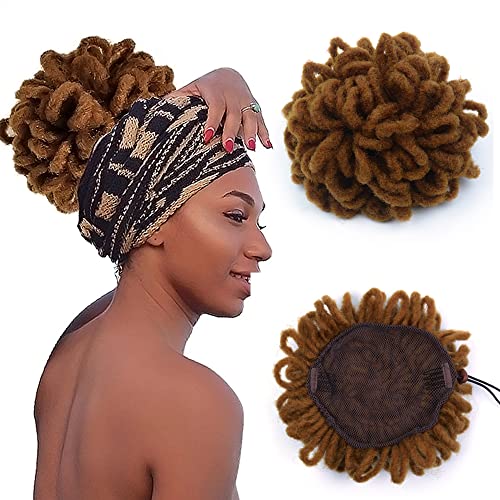 Yinmei Baibian Braune Dreadlocks, Afro-Dutt mit Kordelzug, Pferdeschwanz, geflochtener Dutt mit gefälschten Dreadlocks, Kunsthaar-Extensions, für schwarze Frauen und Mädchen Yinmei Baibian Braune Dreadlocks, Afro-Dutt mit Kordelzug, Pferdeschwanz, geflochtener Dutt mit gefälschten Dreadlocks, Kunsthaar-Extensions, für schwarze Frauen und Mädchen von Yinmei Baibian