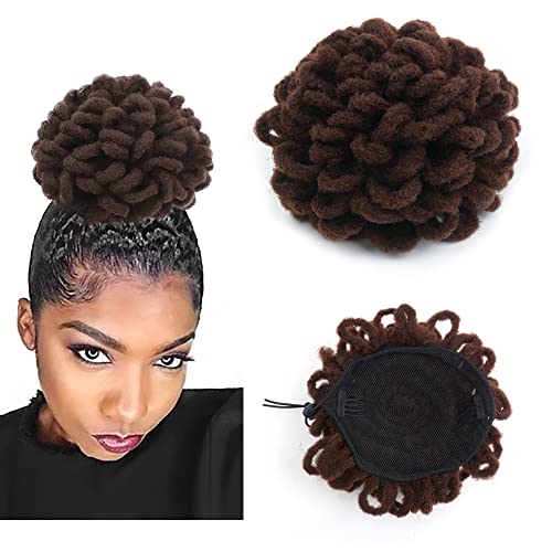 Yinmei Baibian Dreadlock Bun Faux Locs Drawstring Pferdeschwanz Dread Loc Blütenblatt Lockige Afro Puffs Haarverlängerung Geflochtener Clip in Tressen für schwarze Frauen 33# Yinmei Baibian Dreadlock Bun Faux Locs Drawstring Pferdeschwanz Dread Loc Blütenblatt Lockige Afro Puffs Haarverlängerung Geflochtener Clip in Tressen für schwarze Frauen 33# von Yinmei Baibian
