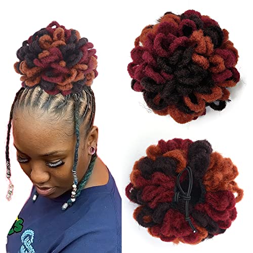 Yinmei Baibian Dreadlock Bun Faux Locs Drawstring Pferdeschwanz Dread Loc Petal Buns Bunte Afro Puffs Haarverlängerung Geflochtener Clip in Tressen für schwarze Frauen 99J / Corro / 350# Yinmei Baibian Dreadlock Bun Faux Locs Drawstring Pferdeschwanz Dread Loc Petal Buns Bunte Afro Puffs Haarverlängerung Geflochtener Clip in Tressen für schwarze Frauen 99J / Corro / 350# von Yinmei Baibian