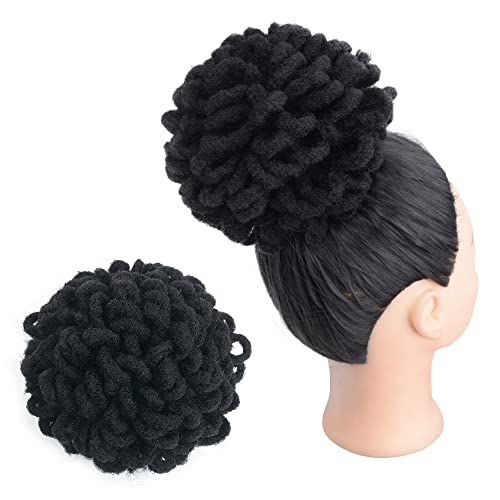 Yinmei Baibian Dreadlock-Dutt, 25,4 cm, mit Kordel, für Pferdeschwanz, gelockt, Afro, geflochten, Dutt, Kunsthaar, Clip-in-Haarverlängerung, für schwarze Frauen (135G-1B#) von Yinmei Baibian