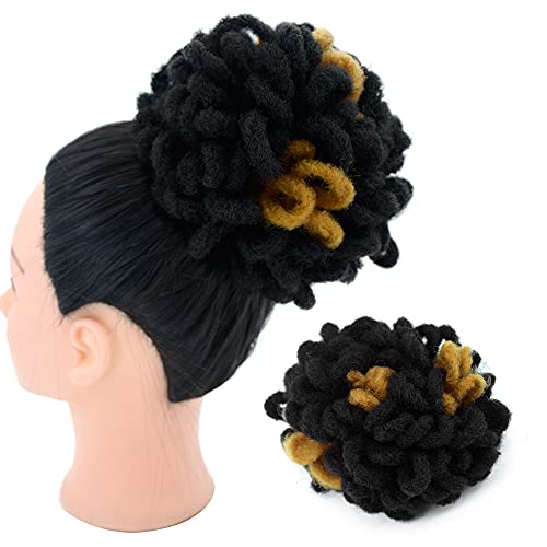 Yinmei Baibian Dreadlocks, Afro-Haarknoten mit Kordel, Pferdeschwanz, Nu Loc, Kunsthaar-Extensions, Clip-in-Haarverlängerung für schwarze Frauen und Mädchen (1B und 27#) von Yinmei Baibian