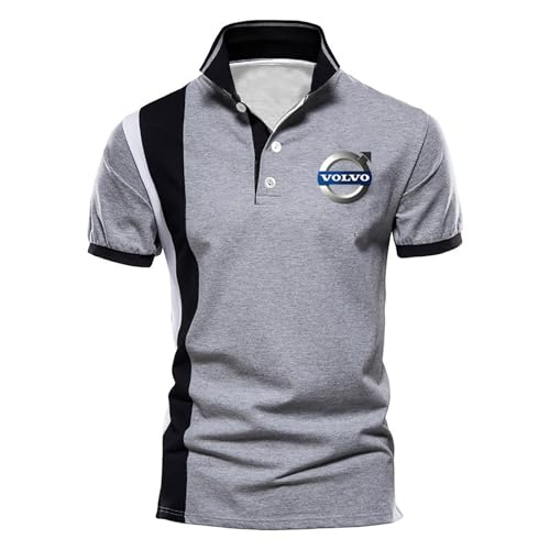 Basic T-Shirts Für Männer Vo-LV.o, Slim Fit Kurzen Ärmeln T-Shirt, Oberteile Mit Normaler Passform, Herren(Grey,L) von Yinova