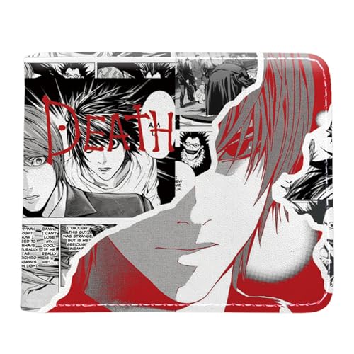 Death No. te Anime Wallets, Cartoon-Druck Geldbörse Klein, Kunstleder Kreditkartenhalter Brieftasche, Geschenk für Kinder & Teenager(Color:Multicolor 5) von Yinova