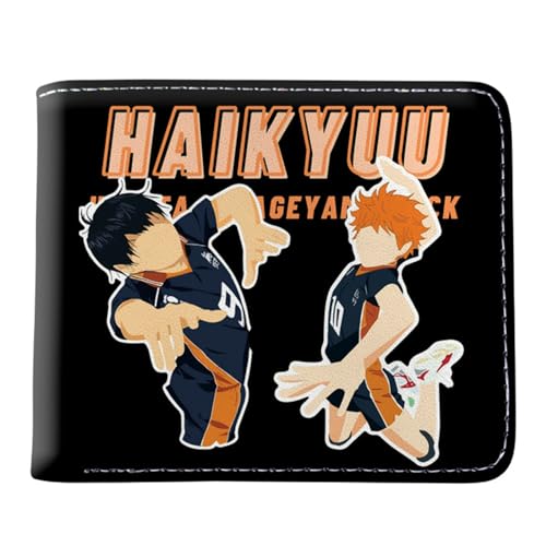 Haiky-uu!! Geldbeutel Kinder, Zweifach Gefalteter Geldbörse Klein, PU Leder Geldbörse Kreditkartenhalter, für Kinder Fans(Color:Multicolor 8) von Yinova