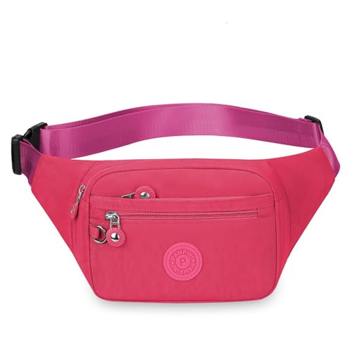 Hüfttasche, Wasserdicht Hüfttasche für Herren und Damen, Bauchtasche für Outdoor Reisen Sport Wandern Joggen Hundespaziergänge (Color : Rosy, Size : One Size) von Yinova