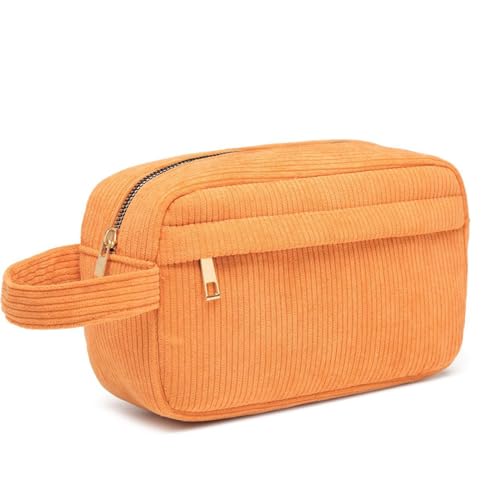 Kulturbeutel für Fluggesellschaften, Vielseitige Schminktasche Reißverschlusstasche, Reise Make up Tasche für Mädchen Frauen (Color : Orange, Size : One Size) von Yinova