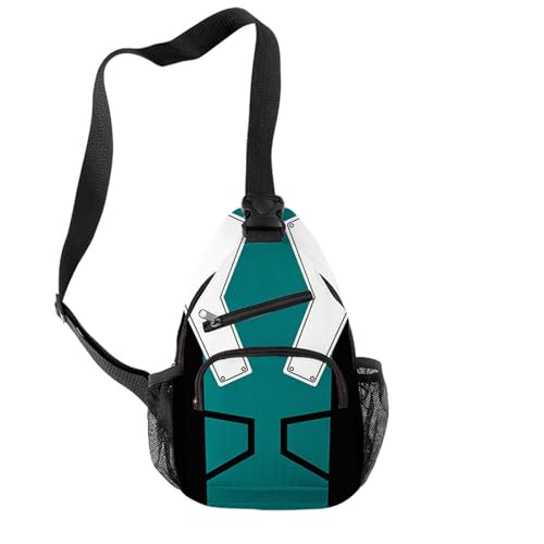 My He-ro Academ-ia Schultertasche Herren, Verstellbar Rucksack Klein, Anti-Diebstahl Crossbody Bag für Männer Frauen Wandern Reisen Radfahren(Color:Multicolor 4) von Yinova