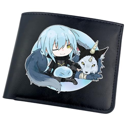 That Time I Got Rein-carn-ated As a Slime Anime Wallet, Bifold Kleiner Geldbeutel, PU Leder Geldbörse Brieftasche Wallet, Hält Kleingeld, Ausweis und Münzen(Color:Black 3) von Yinova