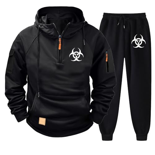 Yinova Herren Trainingsanzug Set Resid.ent evil, Jogginganzug Kapuzenjacke, Langarm Sweatshirts Zip Up Hoodie Set(Black,L) von Yinova