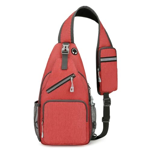 Yinova Schultertasche Herren, Multipurpose Crossbody Schultertasche, Umhängetasche Zum Wandern Outdoor Reise(Color:Red) von Yinova