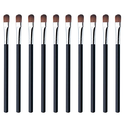 10 Stück Lidschatten-Pinsel Augenbrauenpinsel Set Make-up Lidschatten Applikator Flacher Winkel Eye Liner Augenbrauen Pinsel zum Verblenden Definieren von Verschmieren Schatten von Yinquetinup
