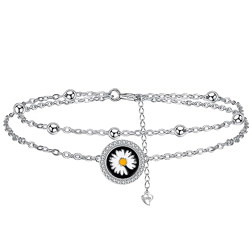 Yinsen Gänseblümchen Armband 925 Sterling Silber Armband Schmuck für Geburtstagsgeschenk für Damen Mutter Ehefrau von Yinsen