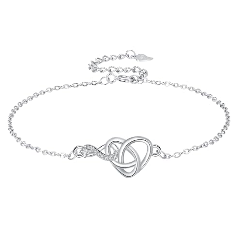 Yinsen Keltisches Armband Damen 925 Sterling Silber Keltische Armband mit Unendlichkeit Symbol Frauen Schmuck Valentinstag Muttertag Geburtstags Hochzeits Jubiläum von Yinsen