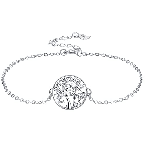 Yinsen Lebensbaum Armband Silber 925 Damen, mit Zirkonia synth, Kommt in Schmuck Geschenkverpackung von Yinsen