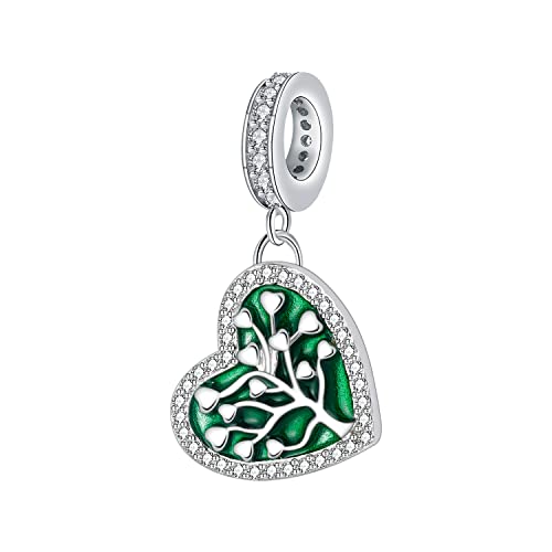 Yinsen Lebensbaum Charm Bead Anhänger 925 Sterling Silber, passend für Damen-Charm-Armbänder und Halsketten von Yinsen
