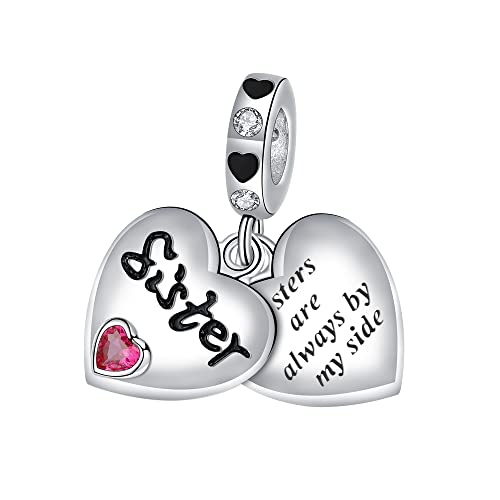 Yinsen Mutter Schwester 925 Sterling Silber Herz Familie Charm,für Europäische Armbänder und Halsketten,Muttertag Geschenk von Yinsen