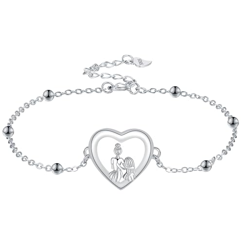 Yinsen Schwester Armband 925 Sterling Silber Freundschaft Armband Damen Schmuck Geschenke für Schwester Beste Freundin Geburtstagsgeschenk Weihnachtsgeschenke von Yinsen
