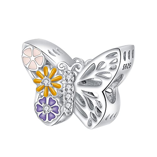 Yinsen Schmetterling Charm Bead Anhänger 925 Sterling Silber, für Europäische Armbänder und Halsketten,weihnachts geschenke mädchen von Yinsen