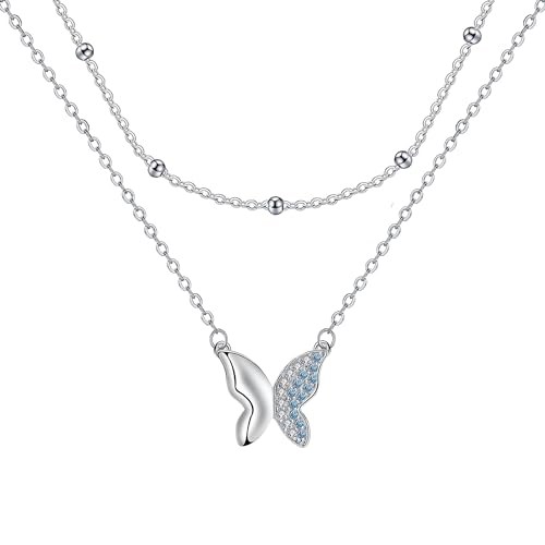 Yinsen Schmetterling Halskette Damen 925 Sterling Silber Ketteschmuck für Mutter, Tochter, Frau oder Freundin zum Geburtstag, Muttertag Yinsen Schmetterling Halskette Damen 925 Sterling Silber Ketteschmuck für Mutter, Tochter, Frau oder Freundin zum Geburtstag, Muttertag von Yinsen