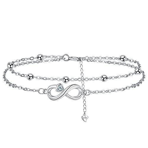 Yinsen Unendlichkeit Armband Damen 925 Sterling Silber Armband mit Herz Zirkonia,Kommt in Schmuck Geschenkverpackung von Yinsen