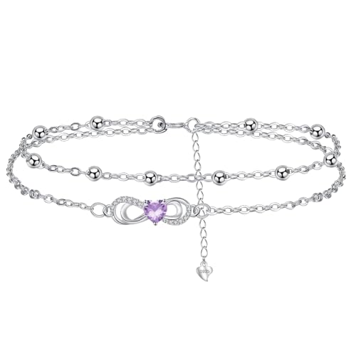 Yinsen Unendlichkeit Herz Fußkettchen Damen 925 Silber Fußkette Boho Fußkettchen für Sommer Strand Schmuck für Damen Mädchen von Yinsen