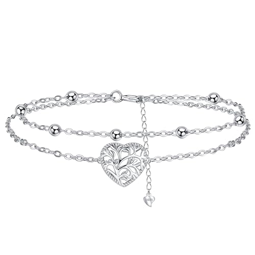Yinsen lebensbaum Armband Damen 925 Sterling Silber Armband mit Herz Anhänger Schmuck Valentinstag Muttertag Geburtstags Hochzeits Jubiläum von Yinsen