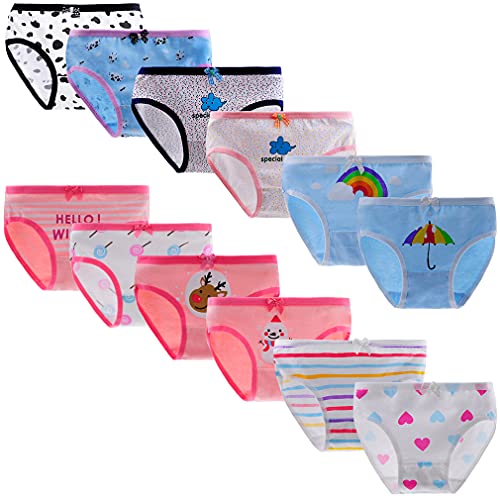 Yintry Bequeme Baumwollene Gemischte Kinder-Unterhosen Unterwäsche für Kleine Mädschen Höschen (Eine Packung von 12 Stücke) von Yintry