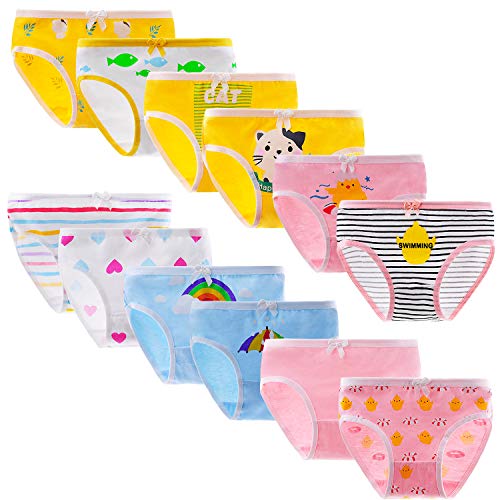 Yintry Bequeme Baumwollene Gemischte Kinder-Unterhosen Unterwäsche für Kleine Mädschen Höschen (Eine Packung von 12 Stücke) von Yintry