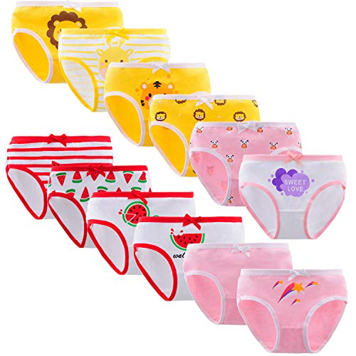Yintry Bequeme Baumwollene Gemischte Kinder-Unterhosen Unterwäsche für Kleine Mädschen Höschen (Eine Packung von 12 Stücke) von Yintry