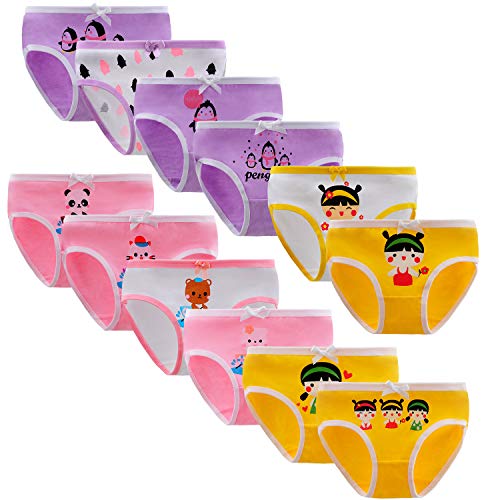 Yintry Bequeme Baumwollene Gemischte Kinder-Unterhosen Unterwäsche für Kleine Mädschen Höschen (Eine Packung von 12 Stücke) von Yintry