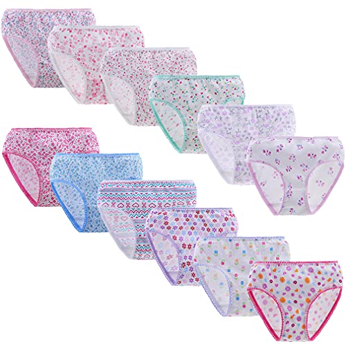 Yintry Bequeme Baumwollene Gemischte Kinder-Unterhosen Unterwäsche für Kleine Mädschen Höschen (Zufällig 12er-Pack) von Yintry