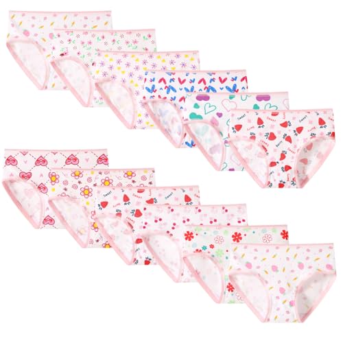 Yintry Bequeme Baumwollene Gemischte Kinder-Unterhosen Unterwäsche für Kleine Mädschen Höschen (Zufällig 12er-Pack) von Yintry