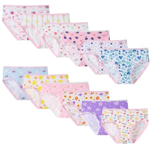 Yintry Bequeme Baumwollene Gemischte Kinder-Unterhosen Unterwäsche für Kleine Mädschen Höschen (Zufällig 12er-Pack) von Yintry