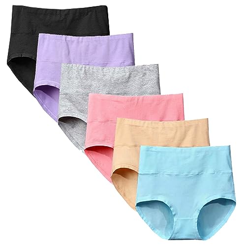 Yintry Damen Unterhosen Baumwolle Slip Damen High Waist Taillenslip Wochenbett Unterwäsche Kaiserschnitt Unterhose Mehrpack (S, 6Farben) von Yintry