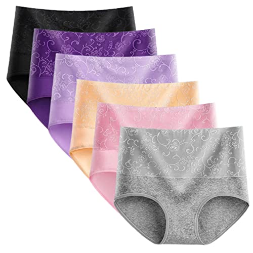 Yintry Damen Unterhosen Baumwolle Slip Damen Hohe Taillen Slip Wochenbett Unterwäsche Kaiserschnitt Unterhose Mehrpack (XL, Stil2) von Yintry