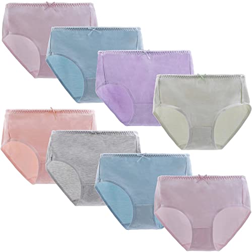 Yintry Junge Mädchen Weicher Baumwollschlüpfer Einfarbige Unterwäsche Mittlere Taillenhöschen Bequemer Voller Slip für Teenager 10-16 Jahre (8er-Pack) von Yintry