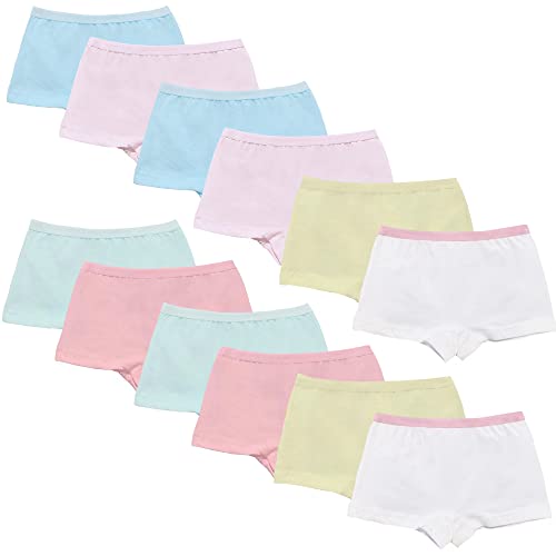 Yintry Kinder Weicher Komfort Baumwollunterwäsche Kleine Mädchen Sortiert Boyshort Höschen Unterhosen (Packung mit 12) von Yintry