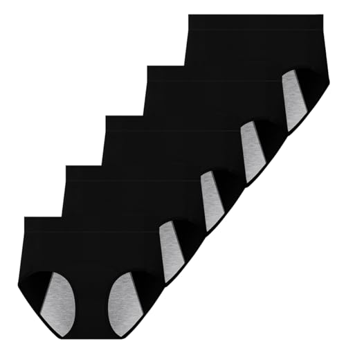 Yintry Periodenunterwäsche für Frauen, mittlere Taille, Menstruationshöschen, auslaufsicherer Slip für leichte Periode, 5 Stück（Mit Binde oder Tampon verwenden） von Yintry