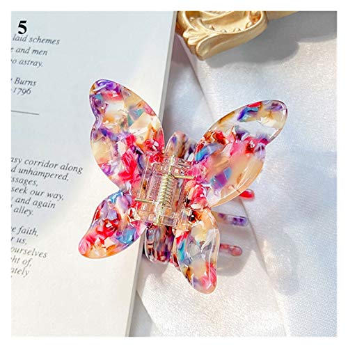 Yinyimei Haarspangen Süße Fee Schmetterling Form Haar Krallen Klammern Marmor Leoparden Druck Haarklammern Frauen Acryl Haarnadeln Barrettes Haarschmuck Geschenk (Color : 5) von Yinyimei