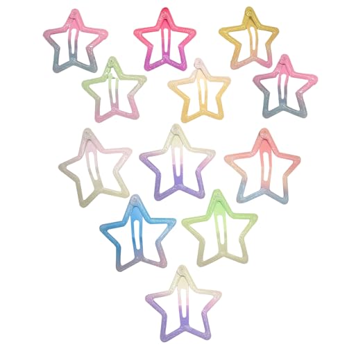 Yiohejy Sternhaarspangen 12er Set Farbverlauf | Sternförmige Haarspangen | Bunte Grifffestiger Dekoratives Styling Haltegriffe Für Damen Kinder Party Hochzeit von Yiohejy