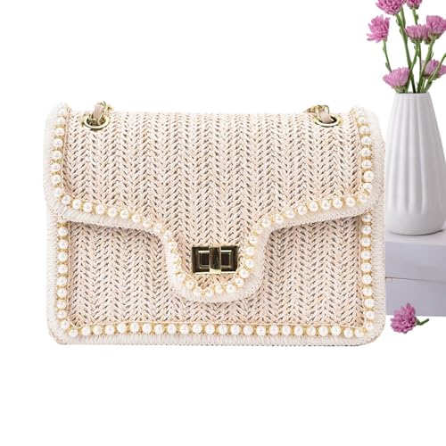Yiohejy en Tasche, Umhängetasche für en | en schultertasche mit künstlicher Perle,Abnehmbares Gurt Design Design Multifunktionaler Organisator modisches Accessoire für Mutter, Freundin von Yiohejy