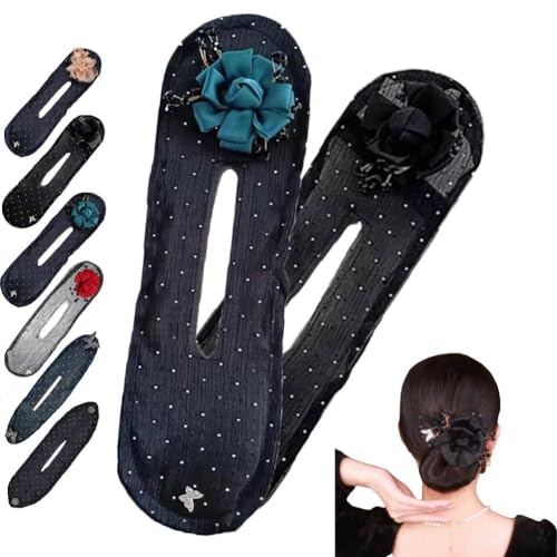 Elegant Hair Bun Maker 2024 Frauen Haarschmuck Haargummis Stark Flexibel Dutt Wiederverwendbar Ballett Brötchen French Twist Twister von Yiokii